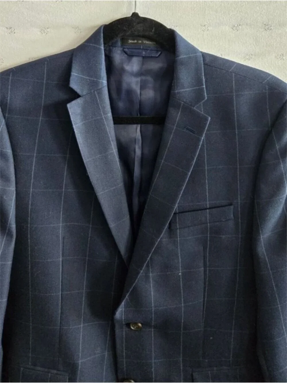 Lauren Ralph Lauren Men's Dark Navy Windowpane Sport Coat